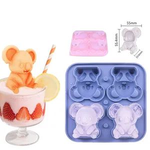 Koala Ice Cube Square Ice Cube Ice Box Easy to Release Koala Ice Cube Animal Silicone Ice Cube - Dongguan Kerun Rubber Products Co., Ltd. - China