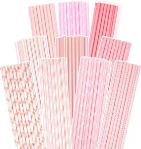 Pink Paper Straws for Drinking Various Styles for Choice and Disposable Straws with Bulk Price - XIAMEN TEAMWORK PACK LIMITED - China