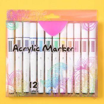 Cheap Acrylic Paint Markers Paint Pens 12 Colors for Rock Painting Stone Glass Wood Fabric Canvas Metal Easter DIY Crafts Making N - Qingyuan County Hongyun Penindustry Co., Ltd. - China