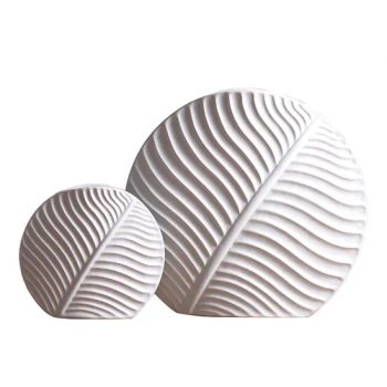33cm 13inch Nordic Modern Leaf Ornaments Home Soft Decoration Simple White Ceramic Vase Handicrafts Decoration Wholesale - Xiamen Qlfamily Technology Co., Ltd. - China