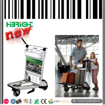 Aluminum Airport Luggage Trolley with Brakes Quantity 3 Color White Condition New Kind With Stool Model NO. HBE-AT HS Code - Suzhou Highbright Enterprise Limited - China