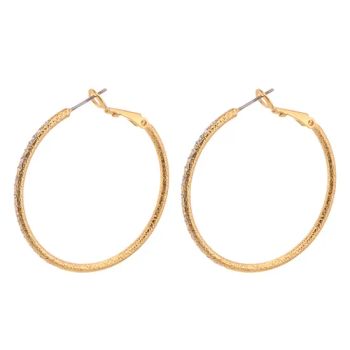 Oversize Diamond Hoop Earrings for Women Exaggerated Golden Rhinestone Earrings - Dongguan Hongsheng Craft Gifts Co., Ltd. - China