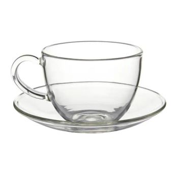 High Borosilicate Clear Glass Tea Cups and Saucers Cheap Trademark MIDAS HS Code 7013100000 Quality High Quality Origin Shanxi, - Shanxi Midas Industrial Co., Ltd. - China