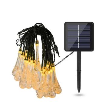 Solar Light Garlands Holiday-Lighting Water Drop Shape Christmas Decoration Bulbs Fairy Sting String Lights - Xiamen Bright Import and Export Co., Ltd. - China