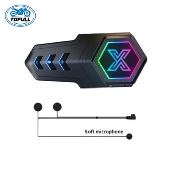 High Quality 1000mAh RGB Light Helmet Accessories Headphone Bluetooth Waterproof Noise Reduction Motorcycle Headset - Ningbo Tofull Motorcycle Parts Co., Ltd. - China