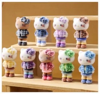 Miniature Flocked Kt Cat Animal Figure Surprise Trendy Blind Box Capsule Toys - Guangzhou Dikina Crafts Co., Ltd - China
