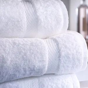 5 Star Hotel Face Hand Bath Hotel Towel Set 100% Cotton White Custom Logo Bathroom Linen Hotel Hand Towels - Shanghai General Textile Co., Ltd. - China
