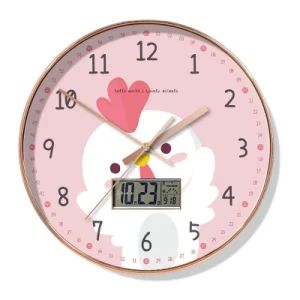 New Design Cute Cartoon Tiger Silent Digital LCD Display Plastic Kids Room Clocks Modern Custom Wall Clock for Living Room - Ningbo Yinzhou Wenhui Paper Co., Ltd. - China