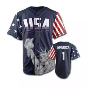 Custom Made Cheap Sublimated Softball Jerseys Men America Flag Custom Button Baseball Jersey Wholesale Custom Sublimation Mens Youth Baseball Jerseys - Dephens Sporting Goods Limited - China