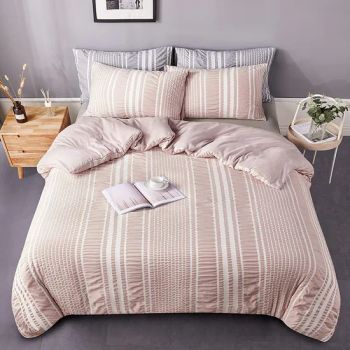 Stripe Duvet Cover King Pink Textured Microfiber Duvet Cover - Texpro Co., Ltd. - China
