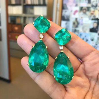 Wholesale Gold Jewelry Vintage Earrings Fusion Paraiba Crystal Earrings - Guangzhou Sunsmerald Technology Co., Ltd - China