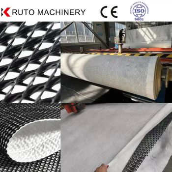 3D Drainage Net Extrusion Machinery PE Mesh Geonet Composite Plastic Extruders - Qingdao Kruto Machinery Co.,Ltd. - China