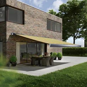 Full Cassette Awning Motorized Awning Retractable Waterproof Outdoor Awnings with LED Lights - Mhua Group - China