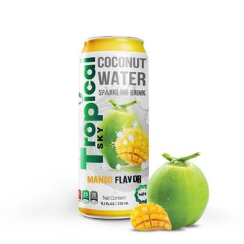 OEM Sparkling Coconut Water Drink With Mango juice drink 330ml x 24 pcs - Tropical Sky Food And Beverage Co., Ltd in Viet Nam - Vietnam
