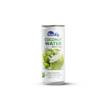 Supplier OEM 100% coconut water no sugar in Viet Nam Shelf Life 24 months Brand Name SunSip/OEM Packaging 330ml aluminium - Halos food and beverages co ltd - Vietnam