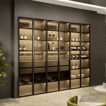 Modern Italian Nordic Wooden Wine Cabinet Design Glass Bar Living Room Furniture Wine Rack Cabinet - Foshan Hanse Industrial Co., Ltd. - China