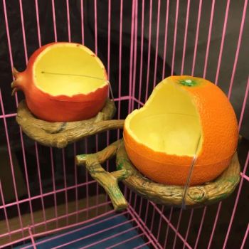 Bird Feeder Orange Pomegranate Food Container Parrot Birds Feeder Cup Bird Small Animal Drinking Water Container Food Feeding Bowl Cage Accessories Wbb17429 - Ningbo Ezfocus Co., Ltd. - China