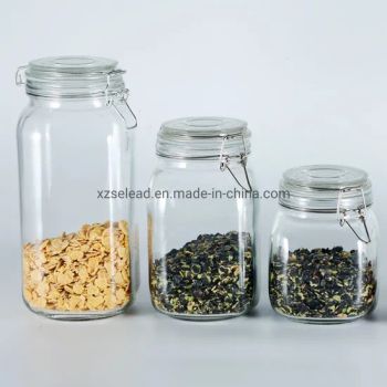 Storage Glass Cans Jars for Cookies Tea Coffee Packing with Glass Lid - Xuzhou Selead Packaging Material Co., Ltd. - China