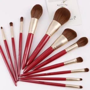 Makeup Brushes Private Label 12 Piece Synthetic Hair Wooden Handle Cosmetic Brushes Set with Bag - FUZHOU LIWANG ELECTRONIC TECHNOLOGY CO., LTD. - China