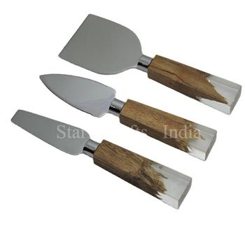 high quality acacia wood & Resin handle cheese knives stainless steel cheese knife - STAR CRAFTS INDIA - India