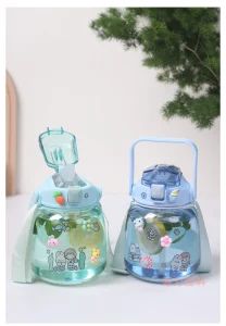 Plastic Kids Water Bottle Straw Drinking Children School BPA Free Kids Drink School Cute Water Bottle - Ms Rhong Co., Ltd. - China