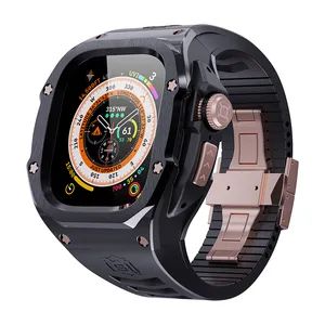 49mm Watch Band with Stainless Steel Watch Case with Metal Watch Buckle Silicone Watch Bands for Apple Watch Ultra 2/iWatch Series 10 - Guangzhou Ningbing Electronic Technology Co., Ltd. - China