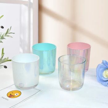 Wholesale Multi-Color 6 Oz. 10 Oz. 14 Oz. DIY Soy Wax Container Glass Candlestick Lanterns and Cans with Wooden Lid - Xuzhou Honghua Glass Technology Co., Ltd. - China