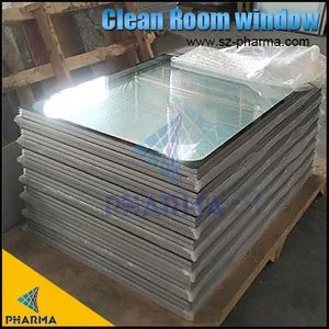 Cleanroom Inspection Control Partition Windows Steel Framed Observation Wall Glass Window - Suzhou Pharma Machinery Co., Ltd. - China