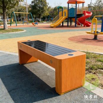 Outdoor Wood-Grain Solar Mobile Phone Charging Garden Chair Fixed Fixed Rotary Fixed Condition New Logo Customized Warranty 1 - Shenzhen Xinfangzhen Technology Co., Ltd. - China