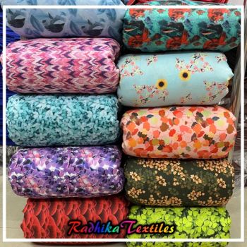 RAYON PRINTED FABRICS Texture Soft Print Quality Vibrant Draping Quality Excellent Product Type TEXTILE FABRICS Print Characteristic Vibrant - MANOJ CLOTH HOUSE(INDIA) - India