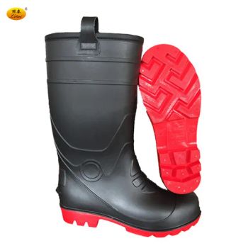 Industrial Fur Lining Black PVC Safety Boots PVC Rain Boots Insoles PVC Material PVC Length 400mm MOQ 500 Pairs OEM Available - Tianjin Litai Shoes Science and Technology Co., Ltd - China