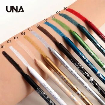 New 2-in-1 Durable Waterproof No Dizzy Eyeliner Gel Pencil Lip Liner 10 Colors Eye Liners Pen Beauty Makeup - Shantou Una Cosmetics Co., Ltd - China