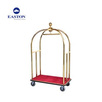Hotel Gold Chrome Stainless Steel Luggage Cart Trolleys Quantity 4 Color Gold Origin China Condition New Top Hanging - Easton Hotel Supplies Co., Ltd. - China