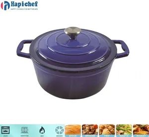 Kitchen Cookware Enamel Double Eared Cooking Stew Pot Cast Iron Casserole Dutch Oven - Hebei Hapichef Cookware Co., Ltd. - China