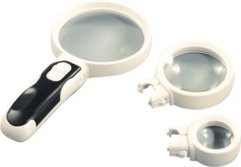 LED Light Handheld Magnifying Glass with 3 Interchangeable Lenses Magnifier for Reading - Ningbo Anmas Optoelectronic Co., Ltd. - China