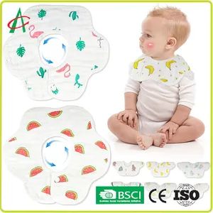 Rotate Organic Cotton Bibs for Baby Adjustable Newborn Smock with Snaps - Dongguan Dingman Toy And Gift Co., Ltd. - China