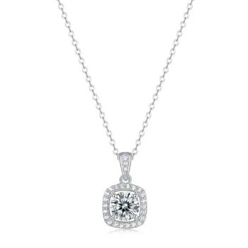 Moissanite 1carat Gemstone in Sterling Silver Jewelry P8204 Origin China Shape Geometry Style National Size Customized Model NO. - Beach Gem & Jewelry Co., Ltd. - China