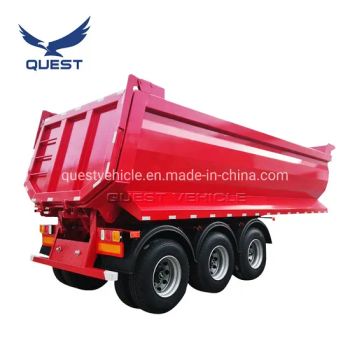 35cbm 40cabm 45cbm Transport Grain Farm Power Rear Dump Semi Trailers - QINGDAO QUEST VEHICLE EQUIPMENT CO., LTD. - China