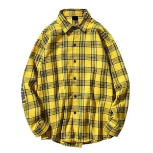 Wholesale Cotton Flannel Shirts Mens Leisure Wear Bleached Model Loose Origin China Style Casual Type Leisure Gender - Yancheng Yunqian Apparel Co.,Ltd - China