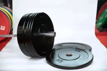 Wholesale Free Weights Black Rubber Bumper Plates Barbell Discs Weightlifting Accessories Gym Equipment - DEZHOU HENGQING FITNESS EQUIPMENT CO., LTD. - China