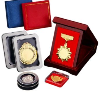 Promotional Custom High-Grade Medal Storage Gift Boxes Gold Buckle Paper Black Wooden Leather Brooch Plastic Box Badge Jewelry Watch Packaging Presentation Case - Wenzhou Sunray Technology Co., Ltd. - China