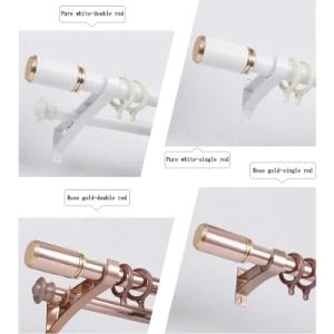 High Quality Window Grommet Gold 28mm Double Metal Aluminum Alloy Curtain Poles - Vikson Blinds Enterprise Co., Ltd. - China