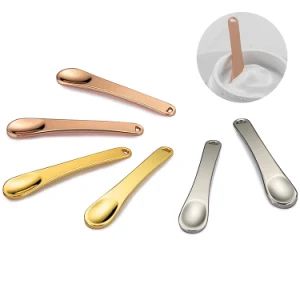 Eye Massage Cream Cosmetic Gold Metal Spoon and Spatula Weight 6g MOQ 3000PCS Length 59mm Origin China Gender Female Diameter - Shaoxing Shangyu Yakin Packaging Co., Ltd. - China
