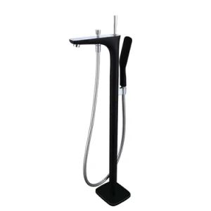 Aquacubic Cupc CE Certified Freestanding Bathtub Floor Matte Black Brass Bathroom Faucets with Hand Shower - Shanghai Aquacubic Sanitaryware Co., Ltd. - China