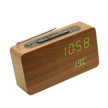 FM Radio Alarm Clocks Desk Voice Control Function Electronic Date Temperature Table Clocks Digital LED Wooden - Xiamen Starlights Trading Co., Ltd. - China