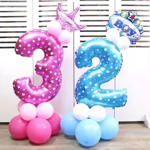 32 Inch Pink Blue Number Foil Balloons Digit Helium Ballons Birthday Party Wedding Decor Air Baloons Event Party Supplies - Chang'an District Huaguang Packing Material Store - China