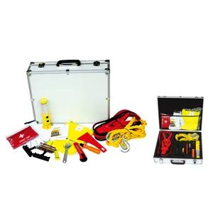 Emergency Tool Kits with Reflective Vest, Warning Triangle, Booster Cable, Tow Hook, Hammer - Shanghai Huaqi Industrial Co., Ltd. - China