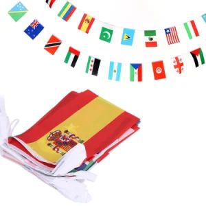 Promotional Polyester Multi National Country Bunting Flags Shape Square Size Customized HS Code 6307900090 Origin Xiamen, China - Xiamen Novelty Flag Co., Ltd. - China