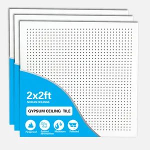 Acoustic Gypsum Ceiling Tiles Mirco Holes Painted Perforated Plasterboard Ceiling Tiles - Jiangyin Norin New Material Co., Ltd. - China