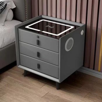 Wholesale Modern Wooden Night Stand Hotel Bed Side Tables Home Bedroom Furniture Smart LED Bedside Table - Foshan Cabrini Furniture Co., Ltd. - China